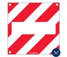Panneau de signalisation + Zone neutre avec œillet - Classe 1 - 480x480mm - hachuré rouge/blanc - 3340884