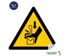 Panneau adhésif Danger écrasement de la main dans une presse plieuse - Classe 1 - Triangle 100mm - 4232058