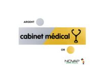 Plaquettes de porte 170x45mm - Cabinet médical - Argent &amp;amp; Or