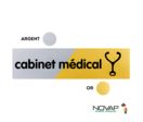 Plaquettes de porte 170x45mm - Cabinet médical - Argent &amp; Or