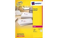 Etiquette Adresse Blanche Laser Avery 99,1 x 38,1 Boite de 1600 L7163