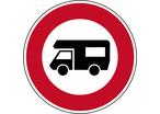 Panneau de signalisation interdit aux campings cars