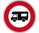Panneau de signalisation interdit aux campings cars