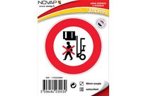 Panneau Interdit de passer sous la charge - Vinyle adhésif Ø80mm - 4230030