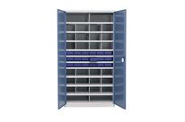 Armoire D&amp;#039;atelier Bleue Hxp=1950x440mm 28 Cases