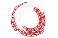 Novap - Chaîne de Signalisation Plastique Rouge/Blanc - 25m - Diamètre 8mm - Usage Parking - Recyclable