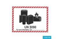 Etiquette batterie lithium  – UN 3090 (105 x 74mm) - CODE 782