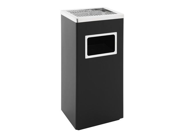 Poubelle cendrier rectangulaire en métal ou inox - 14 L | 9290 VB 650194 