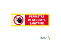 Panneau Périmètre de sécurité sanitaire - haute visibilité - 450x150mm - 4090801