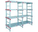 Poly-Store - Rayonnage Alimentaire Double Travée 1820x2000x600mm - 4 Tablettes - Résistant Froid - Montage Facile
