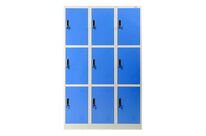 Manutan Expert - Vestiaire Métal 9 Cases Bleu Sur Socle - Acier 1850x1140x450mm - Fermeture à Clé - 10 Ans Garantie