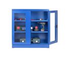 Armoire d'atelier en acier avec portes vitrées