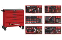 Servante d&amp;#039;atelier rouge professionnelle 7 tiroirs - Midi master set - 637 pièces - rangement avec modules en mousse Teng Tools TKW37R637F