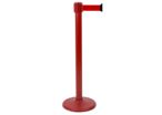 Poteau Alu Rouge laqué à sangle Rouge 3m x 50mm sur socle portable - 2053303