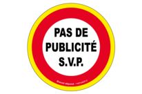 Panneau Pas de publicité - haute visibilité - Ø 80mm - 4090566