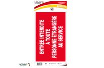 Panneau Entrée interdite a toute personne étrangère au service - Adhésif 330x200mm - 4037851