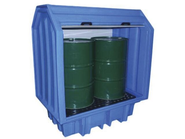 Armoire PE fermée pour 2 barils MW Tools OQP2