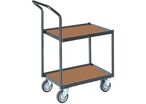 Chariot pour bacs - Acier Noir/Argent - 2 Plateaux Bois - 200 kg Charge - 600x400mm Bacs