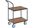 Chariot pour bacs - Acier Noir/Argent - 2 Plateaux Bois - 200 kg Charge - 600x400mm Bacs