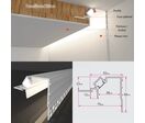 Profilé Aluminium Encastrable 2M pour Faux Plafond Éclairage Indirect