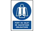 Panneau vertical port du gilet de sauvetage obligatoire