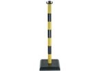 Poteau PVC Jaune/Noir sur socle lesté 3kg - 1000018