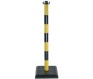 Poteau PVC Jaune/Noir sur socle lesté 3kg - 1000018