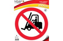 Panneau Interdit aux véhicules de manutention - Vinyle adhésif Ø300mm - 4031712