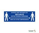 Panneau Garder une distance de sécurité - Bleu - spécial sol - 450x150 mm - 4007571
