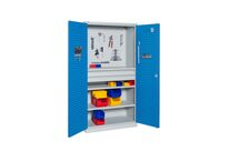 Armoire d&amp;#039;atelier perforée 2 tiroirs + 2 étagères