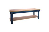 Brakel - Établi fixe réglable - 200 cm Largeur - Charge 1000 kg - Hêtre massif - Bleu