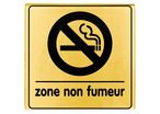 Plaquette Zone non fumeur - Plexiglas or 90x90mm - 4500317