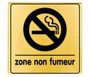 Plaquette Zone non fumeur - Plexiglas or 90x90mm - 4500317