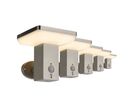 Pack de  5 - Applique Solaire LED Murale 4.4W IP44 Carré avec Détecteur Aluminium