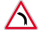 Panneau danger virage à gauche A1b