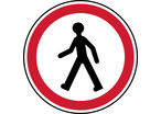 Panneau de parking interdiction aux piétons