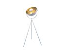 Lampadaire Trépied Projecteur en Métal 145cm - Gris Blanc