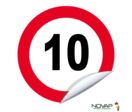 Panneau Vitesse limitée à 10 km/h - Vinyle adhésif Ø300mm - 4064154