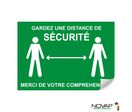 Panneau Garder une distance de sécurité - Vert - Adhésif A4 - 4610108
