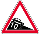 Panneau danger descente dangereuse A16