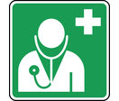 Panneau de premiers secours urgence médecin