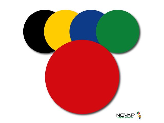 Lot de 10 adhésifs spécial marquage au sol - Rond Ø 150mm - NOVAP