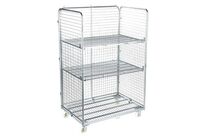 Manutan Expert - Roll-conteneur standard 3 côtés 2 tablettes - Charge 600 kg - Garantie 10 ans