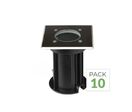 Pack de  10 - Spot LED Extérieur Encastrable Carré IP65 pour Ampoule GU10