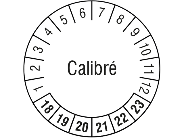 Pastille calendrier avec texte calibré