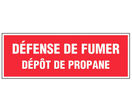 Panneau Défense de fumer dépôt de propane - Rigide 330x120mm - 4034980
