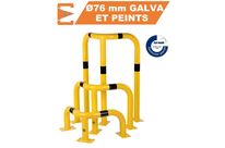 Arceau de sécurité Ø76mm Galvanisé Jaune/Noir pour angle