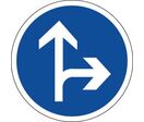 Panneau direction obligatoire tout droit ou à droite - B21d1