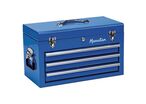 Manutan Expert - Boîte à outils 3 tiroirs Aluminium Bleu - 510x256x301mm - Charge 45kg - 10 ans garantie