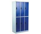 Manutan Expert - Vestiaire multicases penderie bleu sur socle - 6 cases - Acier - 185x90cm - Garantie 10 ans